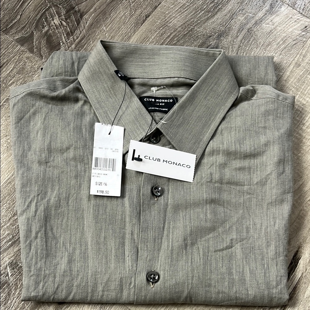 Club Monaco Gray Dress Shirt Classic Design